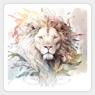 Lion Portrait Animal Painting Wildlife Outdoors Adventure Magnet